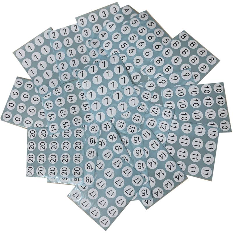 Digital Label Sticker Small Number Stickers Round Adhesive - Temu